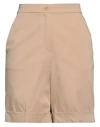 Caractere Caractère Woman Shorts & Bermuda Shorts Sand Size 10 Cotton, Polyester, Elastane In Beige