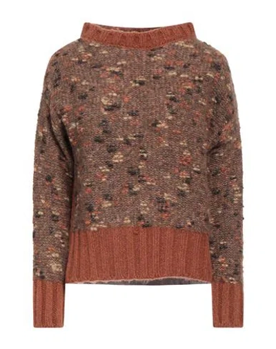 Caractere Caractère Woman Sweater Brown Size L Virgin Wool, Alpaca Wool, Polyamide, Wool