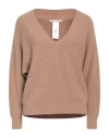 Caractere Caractère Woman Sweater Camel Size 2 Viscose, Polyester, Polyamide In Beige