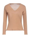 Caractere Caractère Woman Sweater Camel Size L Polyacrylic, Wool