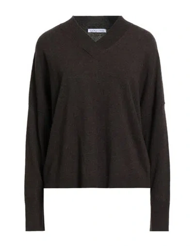 Caractere Caractère Woman Sweater Dark Brown Size M Viscose, Polyamide, Wool, Cashmere