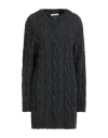 Caractere Caractère Woman Sweater Grey Size M Polyacrylic, Polyester, Wool In Black