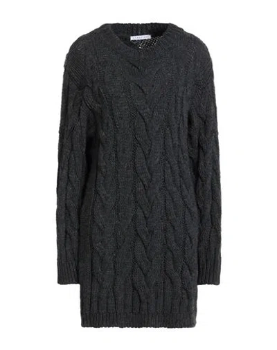 Caractere Caractère Woman Sweater Grey Size M Polyacrylic, Polyester, Wool In Black