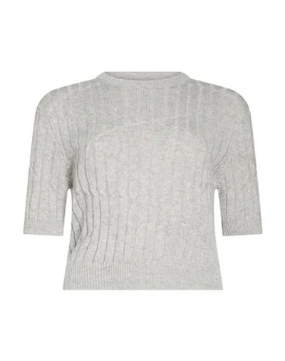 Caractere Caractère Woman Sweater Light Grey Size M Viscose, Wool, Polyamide, Cashmere In Gray
