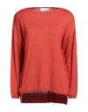 Caractere Caractère Woman Sweater Rust Size Xl Polyacrylic, Virgin Wool In Red