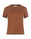Caractere Caractère Woman T-shirt Camel Size Xl Cupro, Elastane In Brown