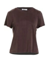 Caractere Caractère Woman T-shirt Dark Brown Size M Cupro, Elastane
