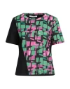 Caractere Caractère Woman T-shirt Green Size M Polyester, Elastane, Viscose, Polyamide In Green