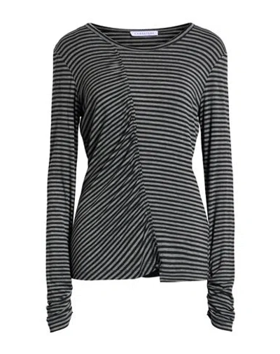Caractere Caractère Woman T-shirt Grey Size 8 Viscose, Elastane In Black