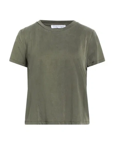 Caractere Caractère Woman T-shirt Military Green Size M Cupro, Elastane