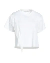Caractere Caractère Woman T-shirt White Size L Cotton, Polyamide, Elastane