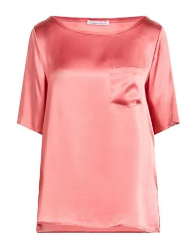 Caractere Caractère Woman Top Antique Rose Size 8 Acetate, Silk In Pink