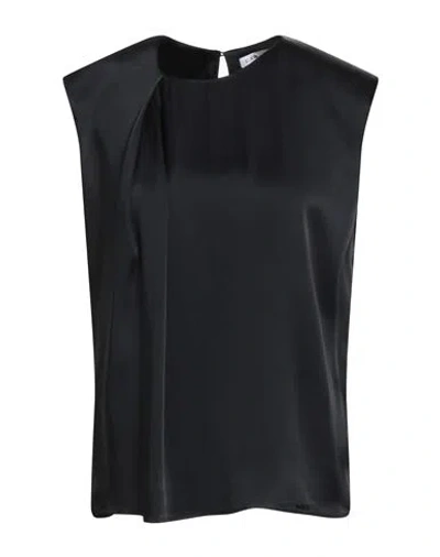Caractere Caractère Woman Top Black Size 10 Acetate, Silk In Multi