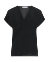 Caractere Caractère Woman Top Black Size 10 Acetate, Silk In Black