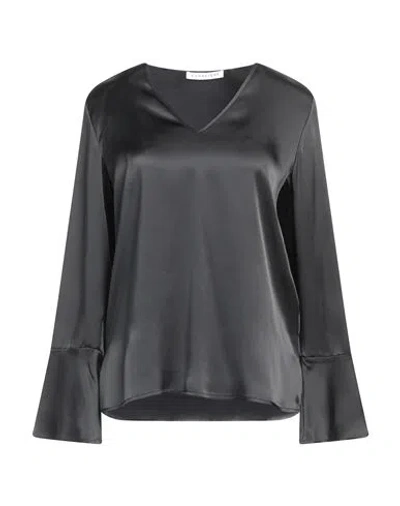 Caractere Caractère Woman Top Black Size 10 Acetate, Silk