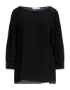 Caractere Caractère Woman Top Black Size 10 Acetate, Silk