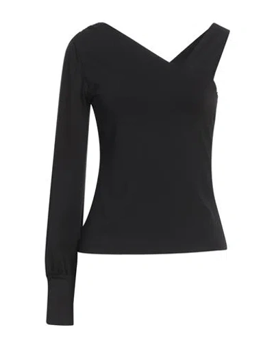 Caractere Caractère Woman Top Black Size 12 Acetate, Polyamide, Elastane