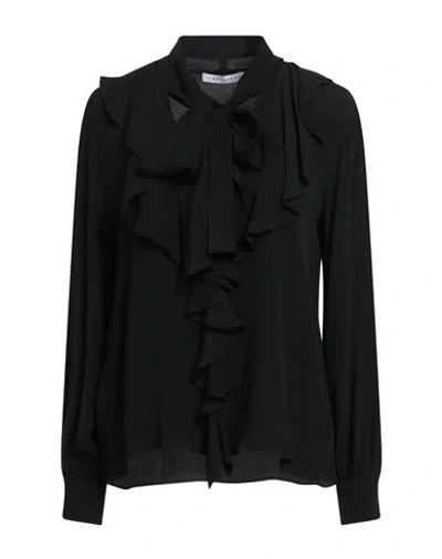 Caractere Caractère Woman Top Black Size 14 Acetate, Silk