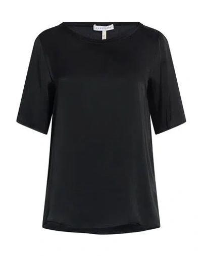 Caractere Caractère Woman Top Black Size 14 Acetate, Silk