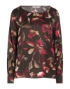 Caractere Caractère Woman Top Dark Brown Size 10 Viscose In Brown