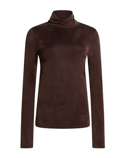 Caractere Caractère Woman Top Dark Brown Size S Cupro, Elastane In Animal Print
