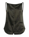 Caractere Caractère Woman Top Dark Green Size 6 Viscose, Linen In Black