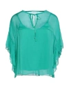 Caractere Caractère Woman Top Emerald Green Size 12 Viscose, Silk In Green