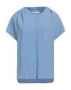 Caractere Caractère Woman Top Light Blue Size 10 Acetate, Silk