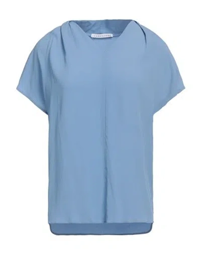 Caractere Caractère Woman Top Light Blue Size 10 Acetate, Silk