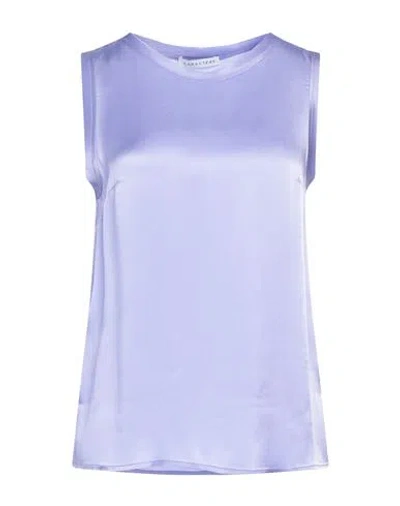 Caractere Caractère Woman Top Lilac Size 6 Acetate, Silk In Purple