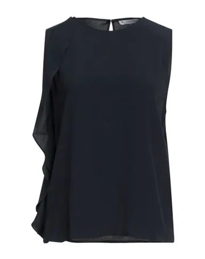 Caractere Caractère Woman Top Midnight Blue Size 10 Acetate, Silk