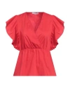 Caractere Caractère Woman Top Red Size 12 Cotton, Polyamide, Elastane In Red