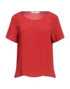 Caractere Caractère Woman Blouse Rust Size 10 Acetate, Silk In Red