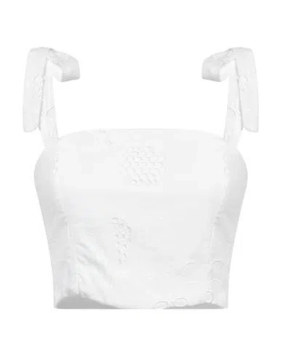 Caractere Caractère Woman Top White Size 10 Cotton, Polyester