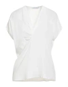 Caractere Caractère Woman Top White Size 14 Acetate, Silk