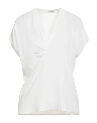 Caractere Caractère Woman Top White Size 14 Acetate, Silk