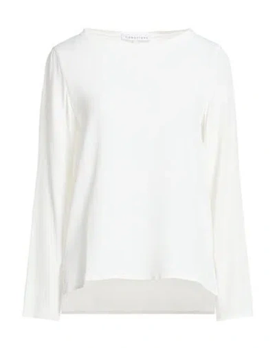 Caractere Caractère Woman Top White Size 14 Acetate, Silk
