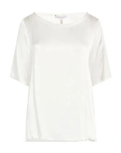 Caractere Caractère Woman Top White Size 14 Acetate, Silk
