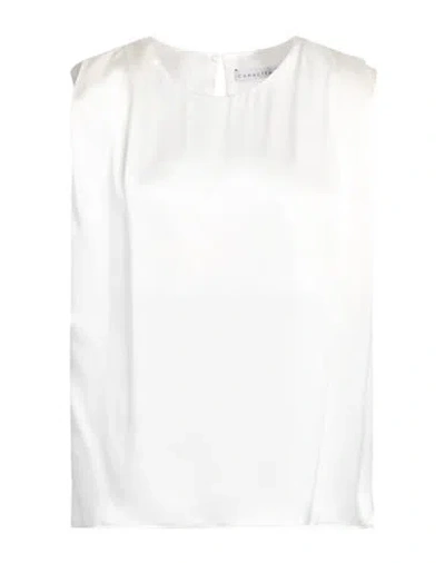 Caractere Caractère Woman Top White Size 10 Acetate, Silk