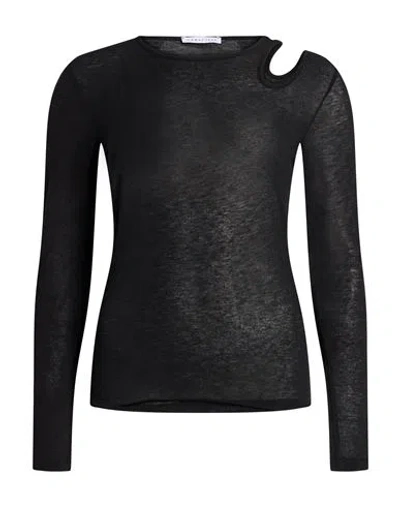 Caractere Caractère Woman T-shirt Black Size L Viscose, Polyamide, Cashmere, Elastane