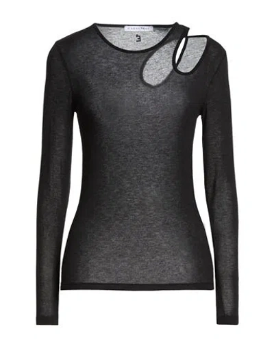 Caractere Caractère Woman T-shirt Black Size S Viscose, Polyamide, Cashmere, Elastane