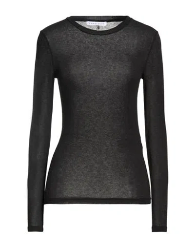Caractere Caractère Woman T-shirt Black Size Xl Viscose, Polyamide, Cashmere, Elastane