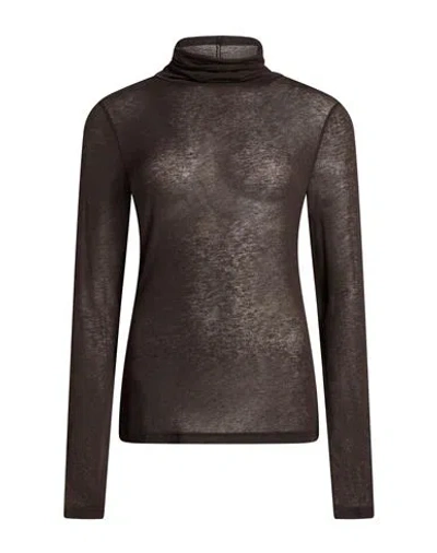 Caractere Caractère Woman T-shirt Dark Brown Size S Viscose, Polyamide, Cashmere, Elastane In Multi