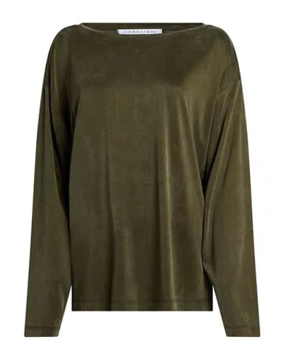 Caractere Caractère Woman T-shirt Military Green Size S Cupro, Elastane