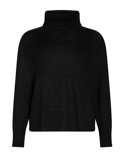Caractere Caractère Woman Turtleneck Black Size S Viscose, Polyester, Virgin Wool, Polyamide, Cashmere