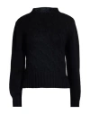 Caractere Caractère Woman Turtleneck Black Size Xl Viscose, Virgin Wool In Black