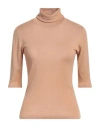Caractere Caractère Woman Turtleneck Camel Size L Polyacrylic, Wool