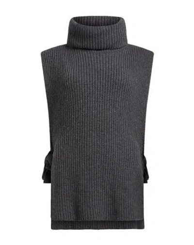 Caractere Caractère Woman Turtleneck Charcoal Size 1 Viscose, Wool, Polyamide, Cashmere In Gray