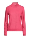 Caractere Caractère Woman Turtleneck Fuchsia Size L Polyacrylic, Wool In Pink