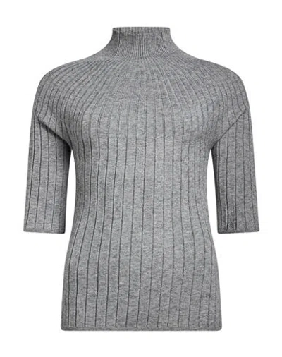 Caractere Caractère Woman Turtleneck Grey Size S Viscose, Polyester, Polyamide In Gray